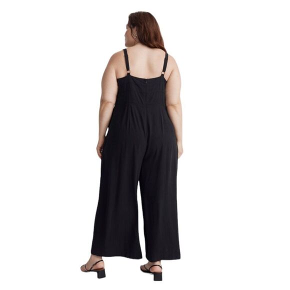 Madewell Plus Square-Neck Wide-Leg Sleeveless Jumpsuit Womens Size 28W Black - Picture 13 of 13